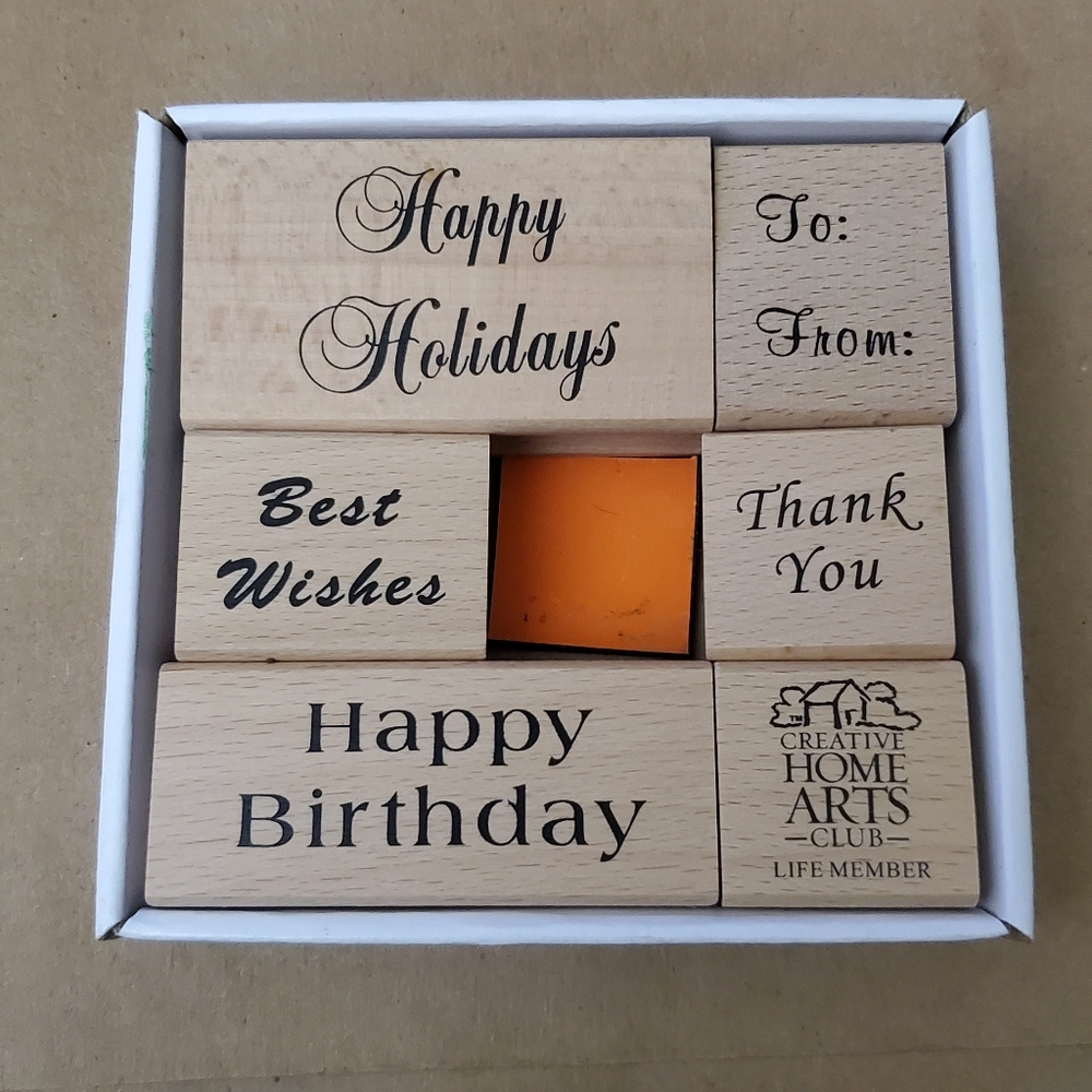 Creative Home Arts Club Wooden Ink Stamps**Five Various